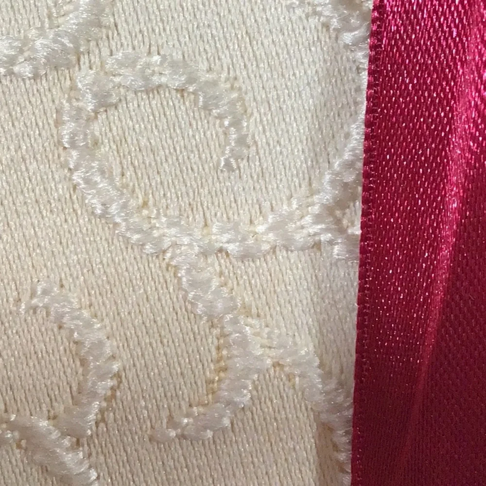 Ivory‎ White Embroidered Brocade Burgandy Red Satin Ribbon Photo Albums Set of 2